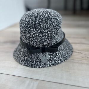 Disney Black and White Speckled Bow Bucket Hat